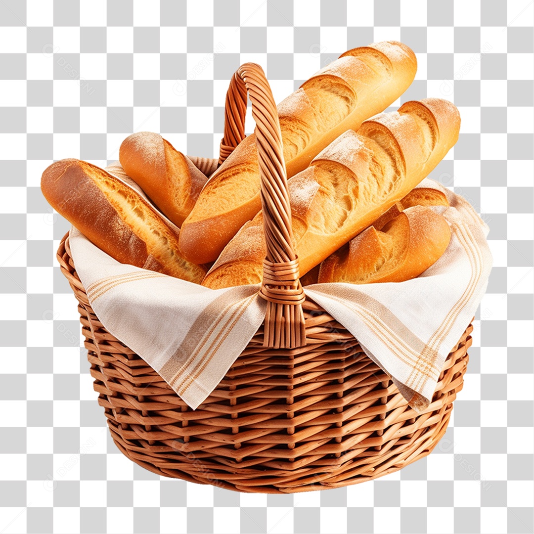 Cesta de Pães PNG Transparente