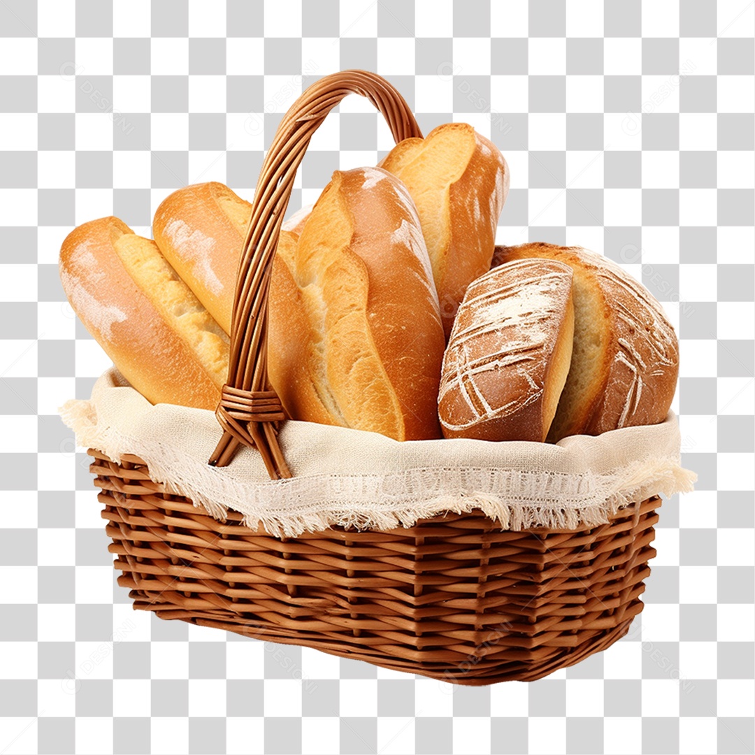 Cesta de Pães PNG Transparente