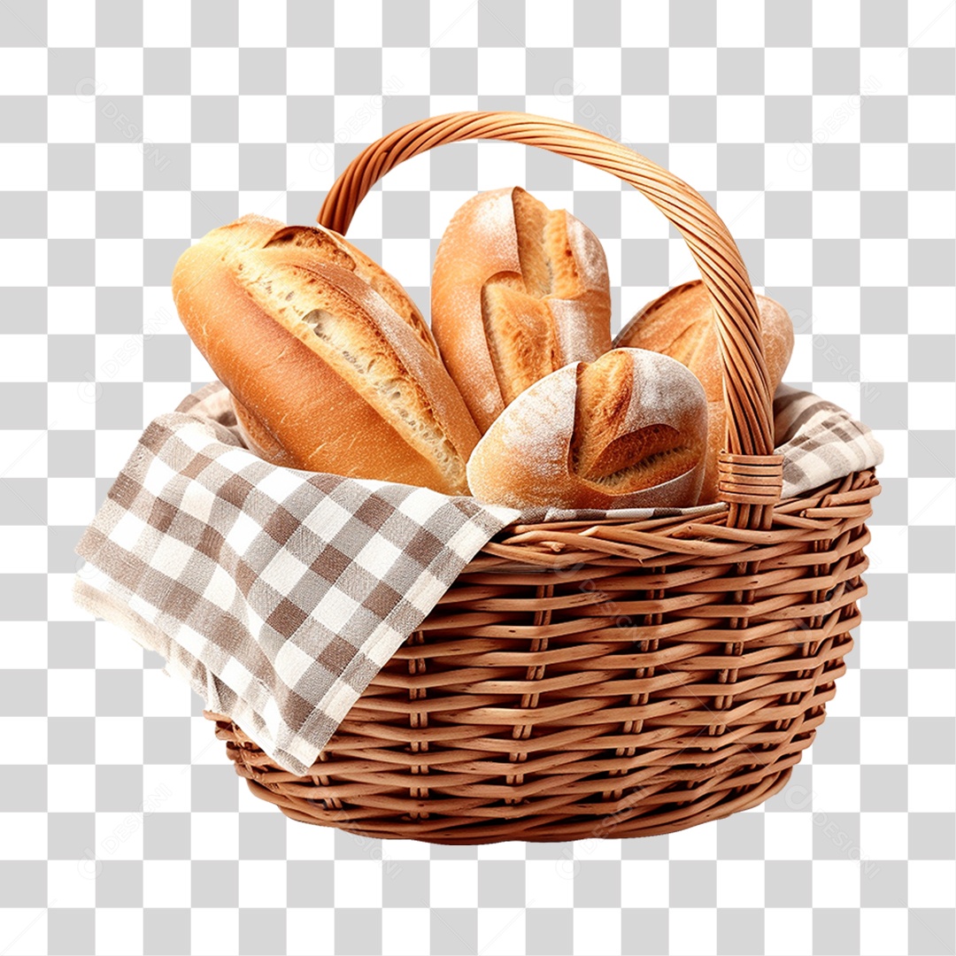 Cesta de Pães PNG Transparente