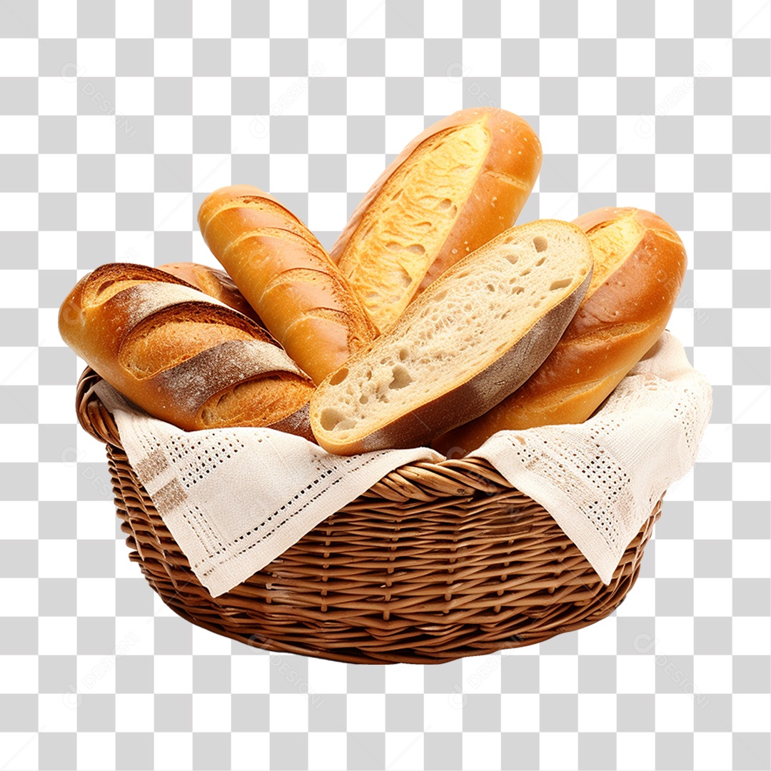 Cesta de Pães PNG Transparente