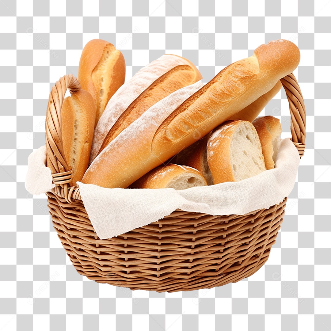 Cesta de Pães PNG Transparente