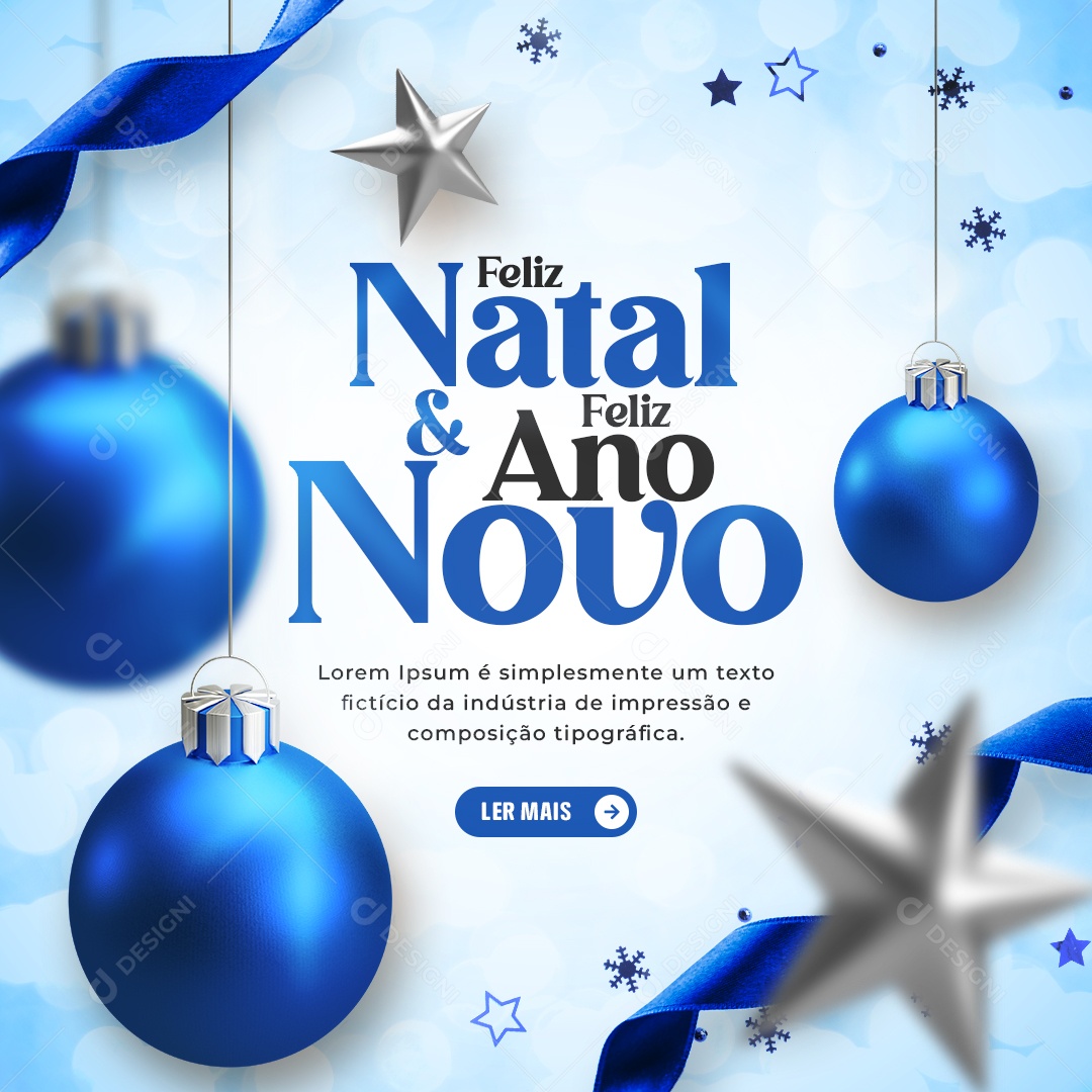 Social Media Feliz Natal 25 de Dezembro e Ano Novo 1 de Janeiro PSD Editável