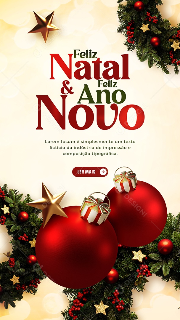 Story Feliz Natal 25 de Dezembro e Ano Novo 1 de Janeiro Social Media PSD Editável