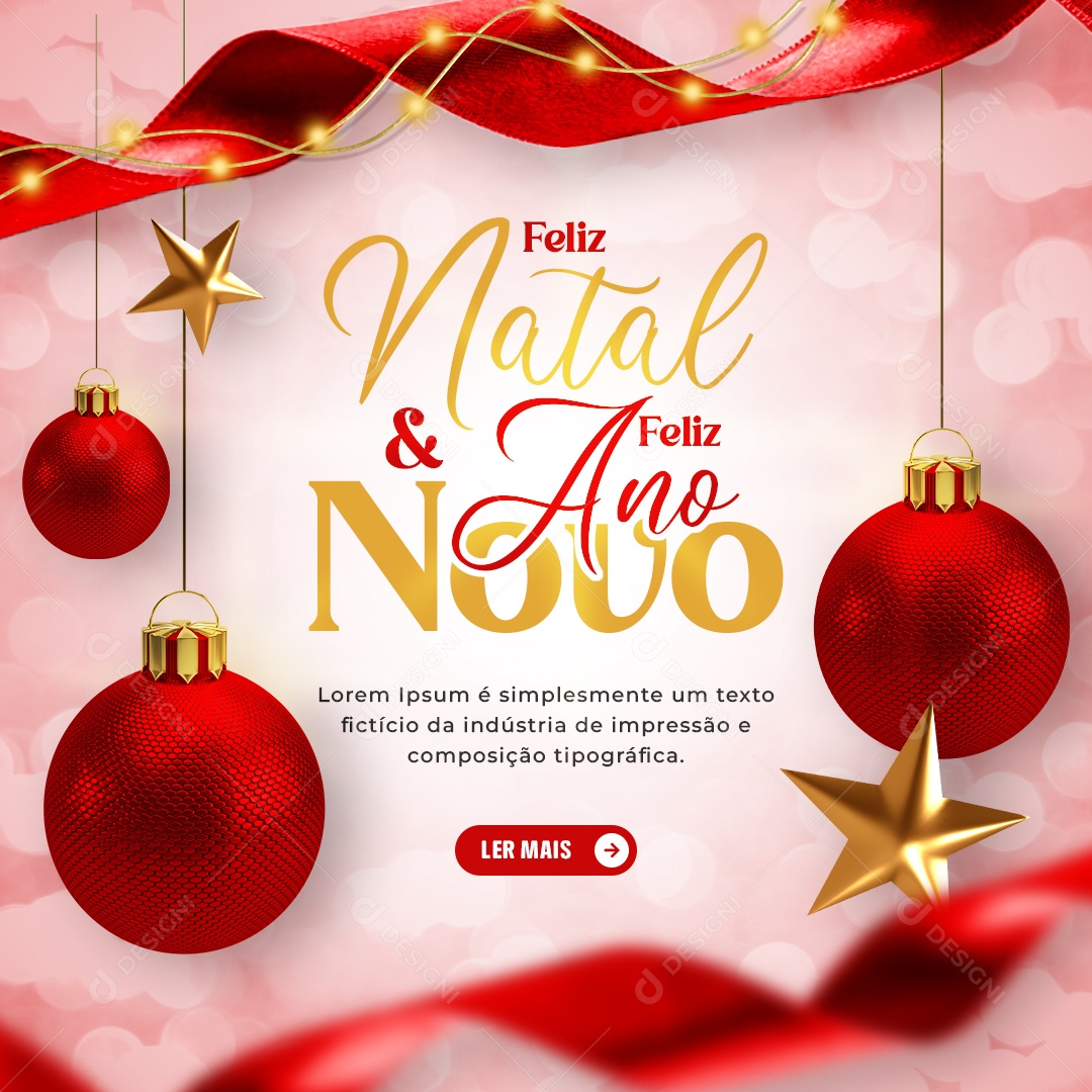 Social Media Feliz Natal e Ano Novo PSD Editável