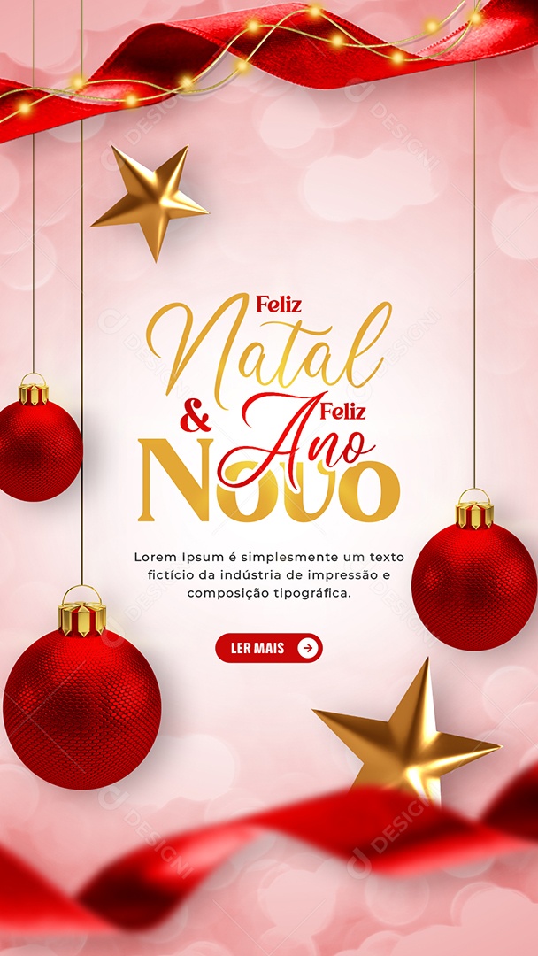 Story Social Media Feliz Natal e Ano Novo PSD Editável