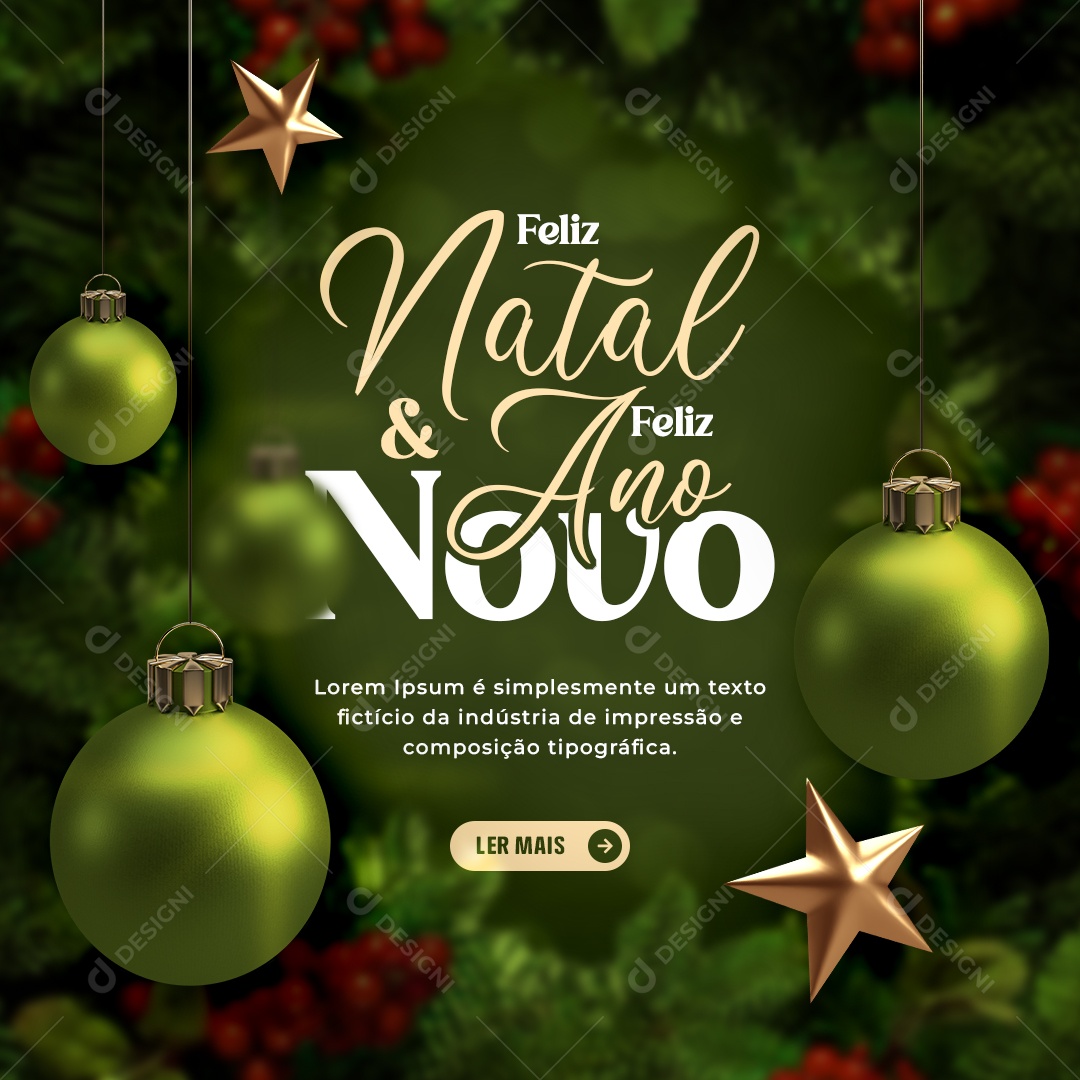 Feliz Natal & Ano Novo Social Media PSD Editável