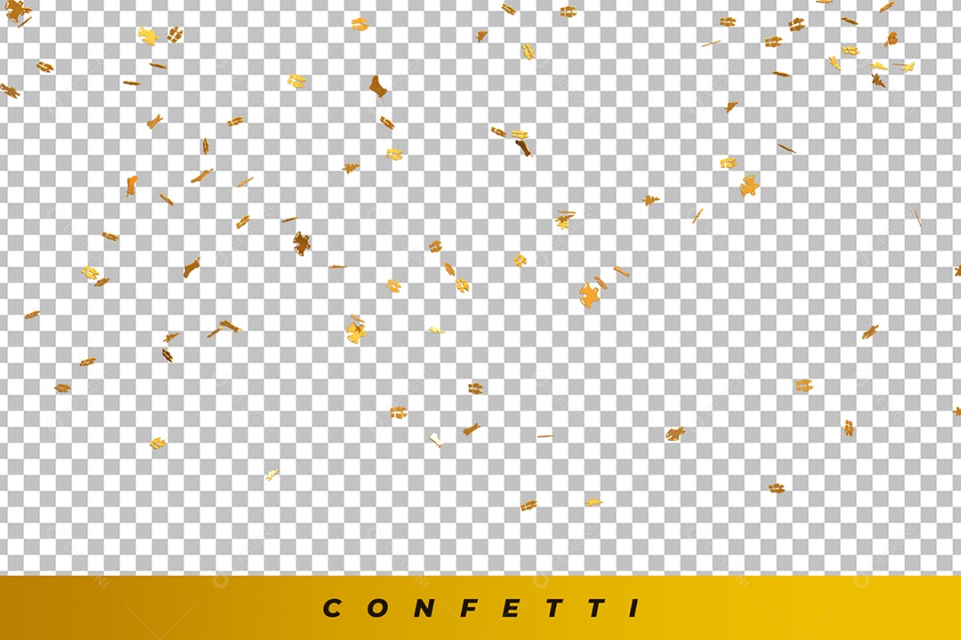 Elemento 3D Confete Dourado Feliz Natal Para Composição PSD