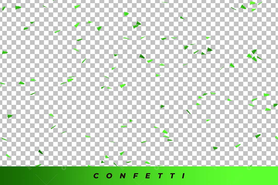 Elemento 3D Confete Verde Feliz Natal Para Composição PSD