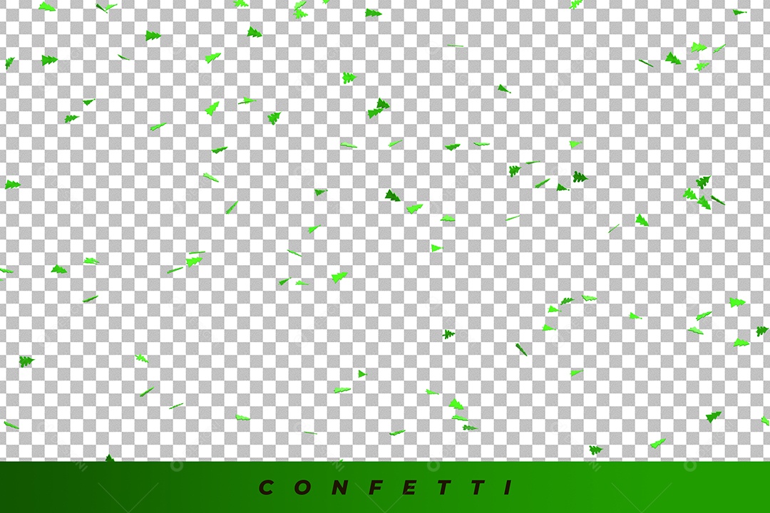 Elemento 3D Confete Verde Feliz Natal Para Composição PSD