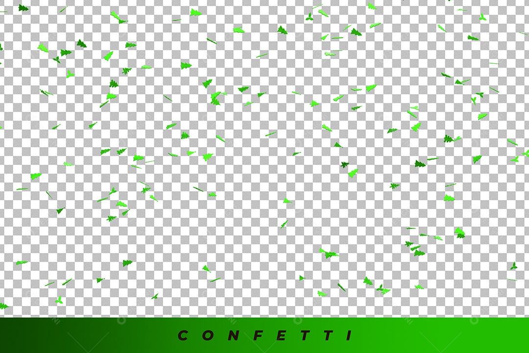 Elemento 3D Confete Verde Feliz Natal Para Composição PSD