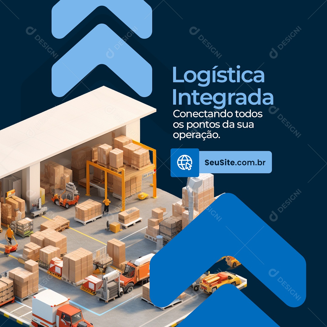 Transportadora Logística Integrada Conectando Todos os Pontos da sua Operação Social Media PSD Editável