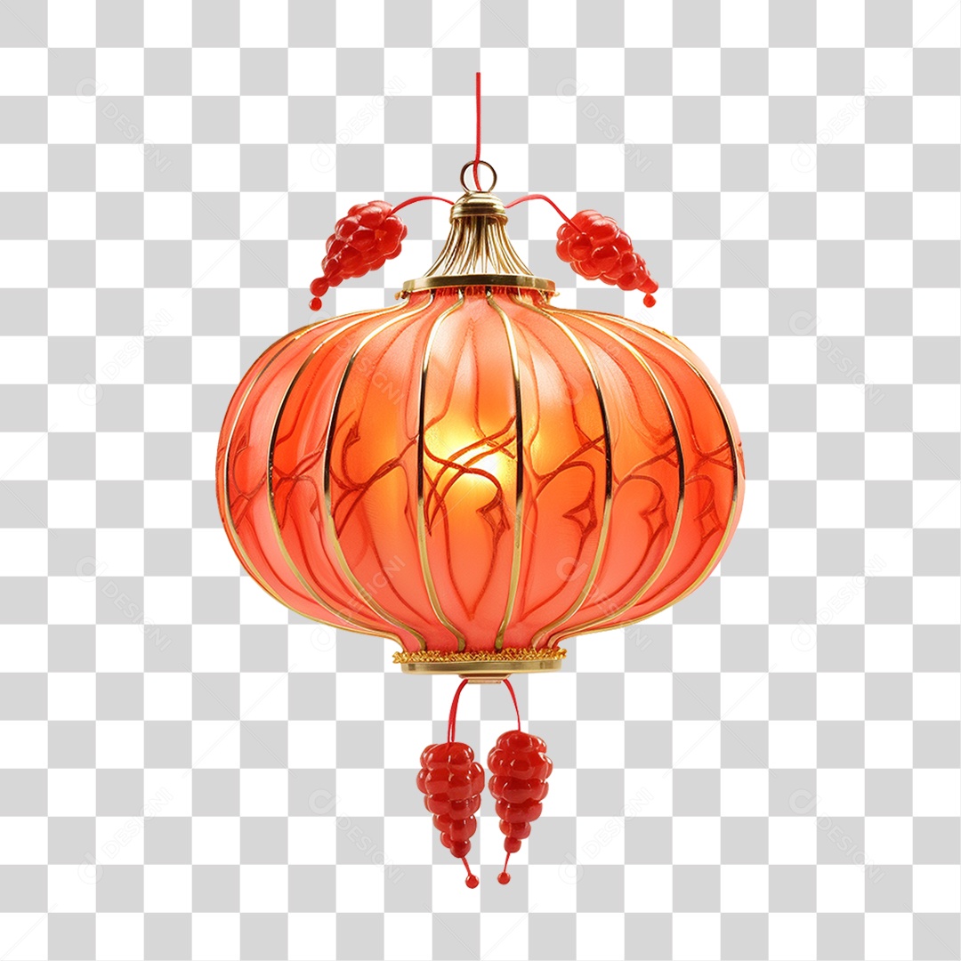 Balão Lanterna Chinesa PNG Transparente