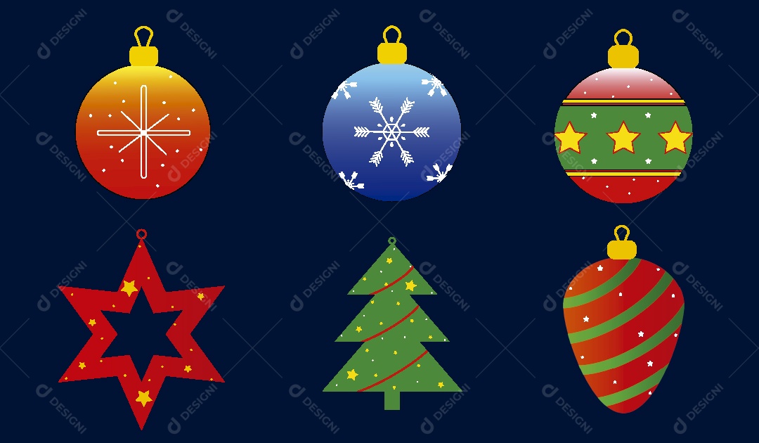 Enfeites de Natal Ilustração Vetor EPS