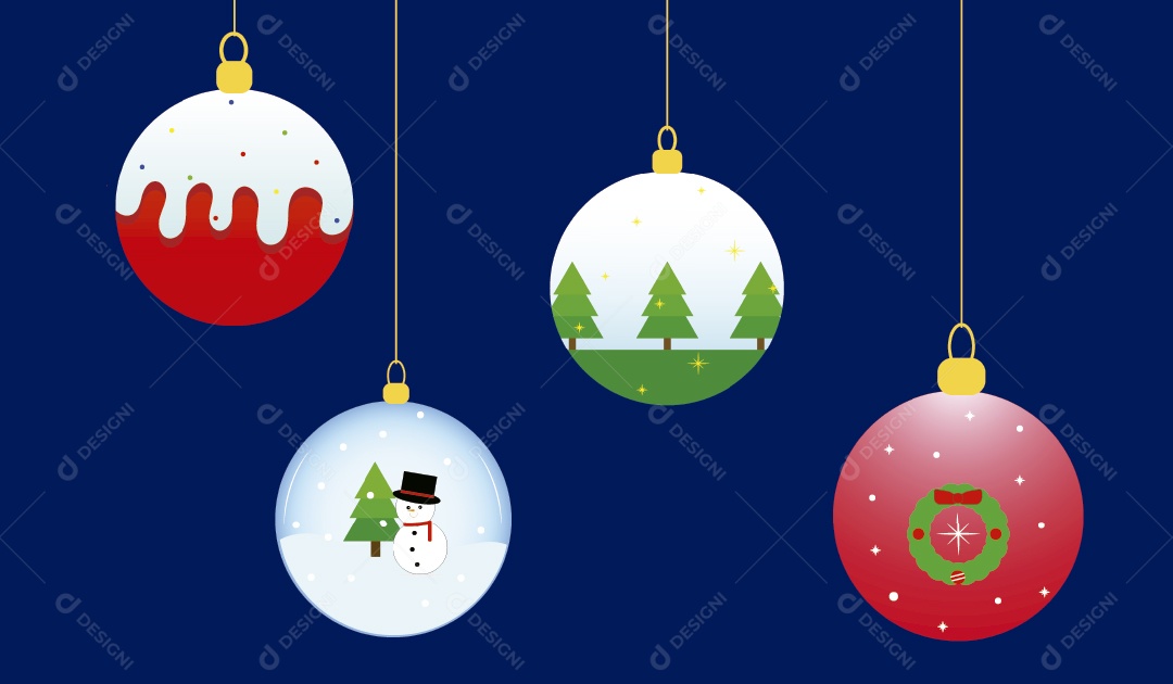 Enfeites de Natal Ilustração Vetor EPS