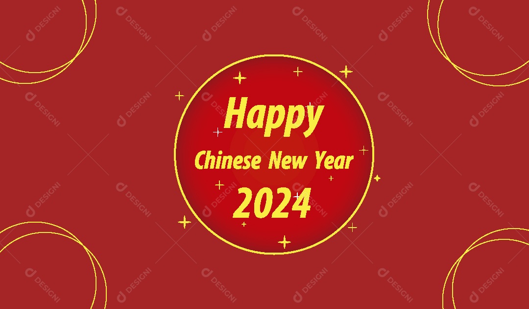 Feliz Ano Chinês 2024 Ilustração Vetor EPS