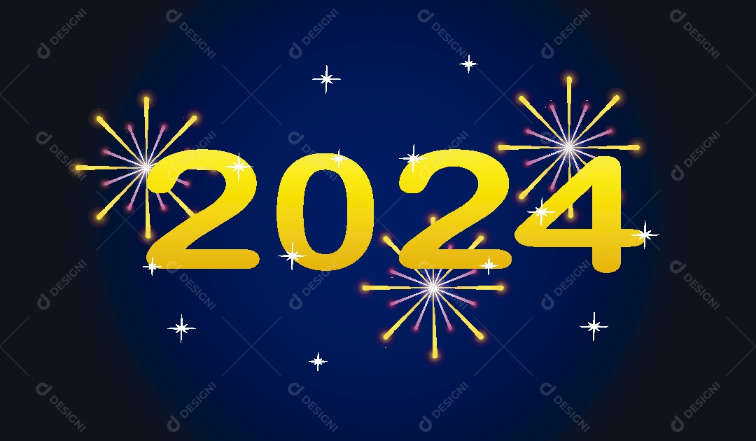 Feliz Ano Novo 2024 Ilustrações Vetor EPS