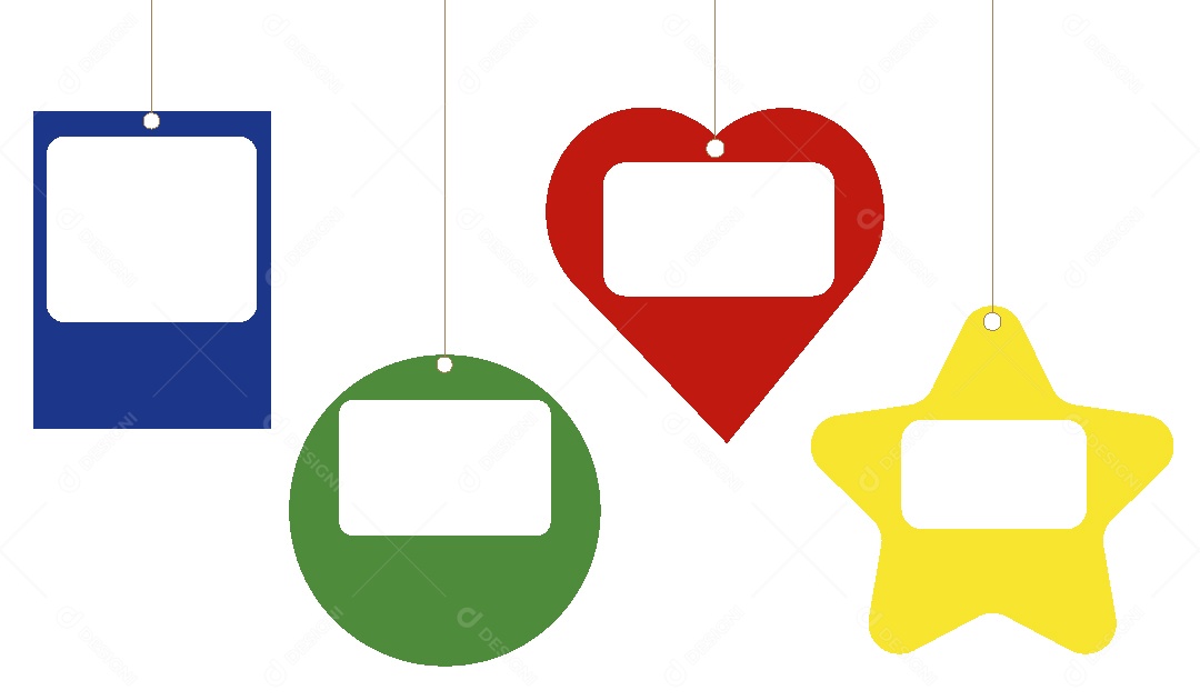 Conjunto de Molduras Coloridas Ilustração Vetor EPS