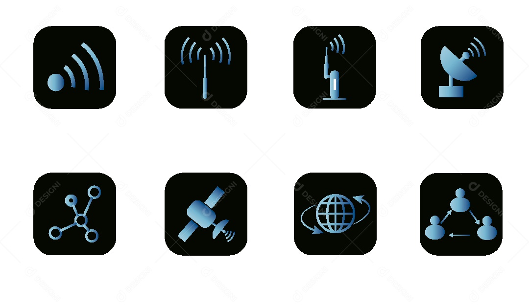 Conjunto de Ícones de Internet Ilustração Vetor EPS