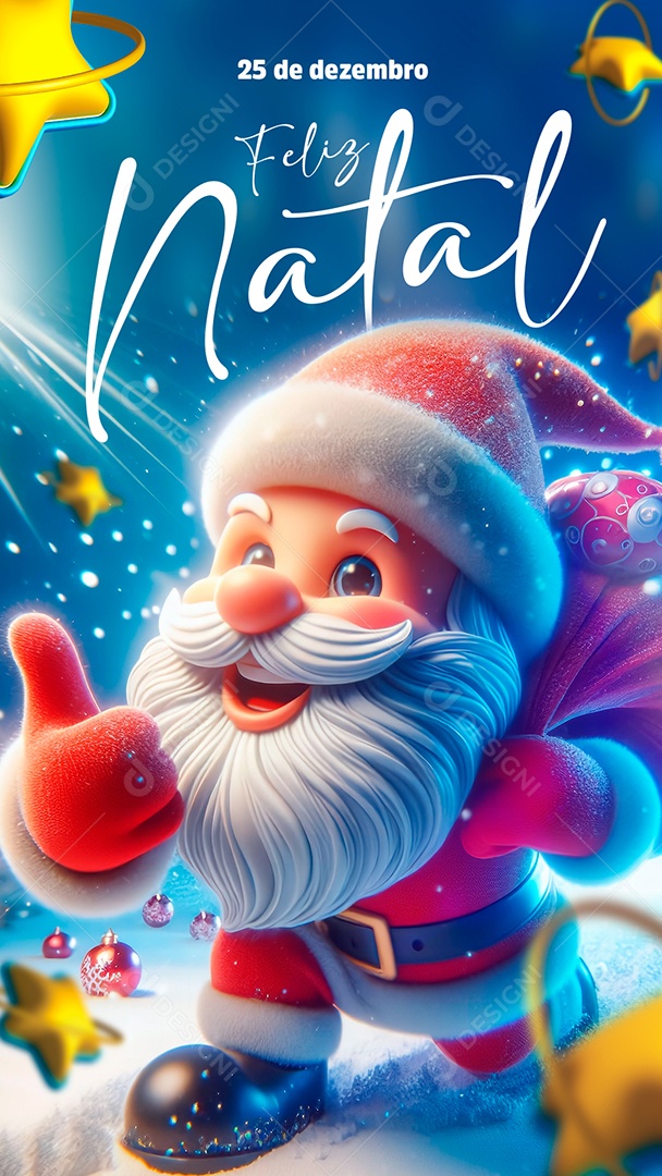 Story Feliz Natal 25 de Dezembro Social Media PSD Editável
