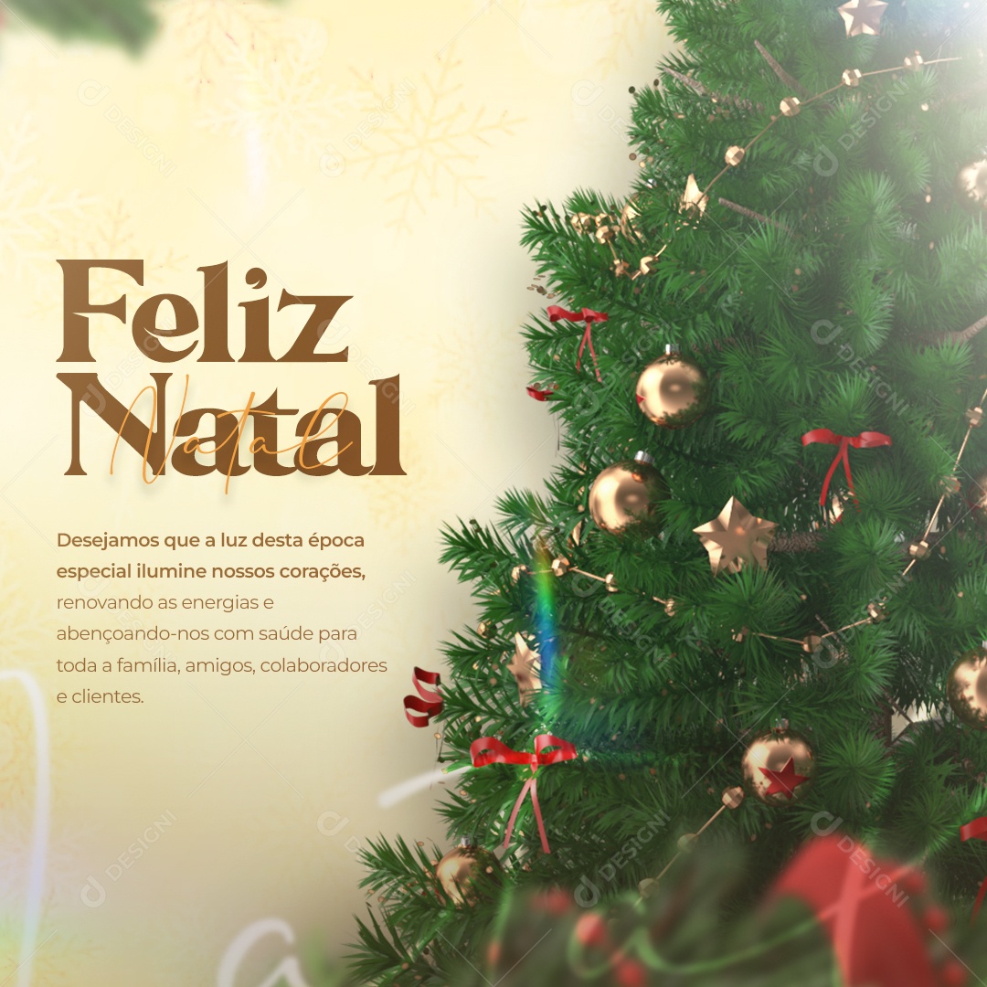 Feliz Natal Desejamos Que a Luz desta Época Especial Ilumine nossos Corações Social Media PSD Editável