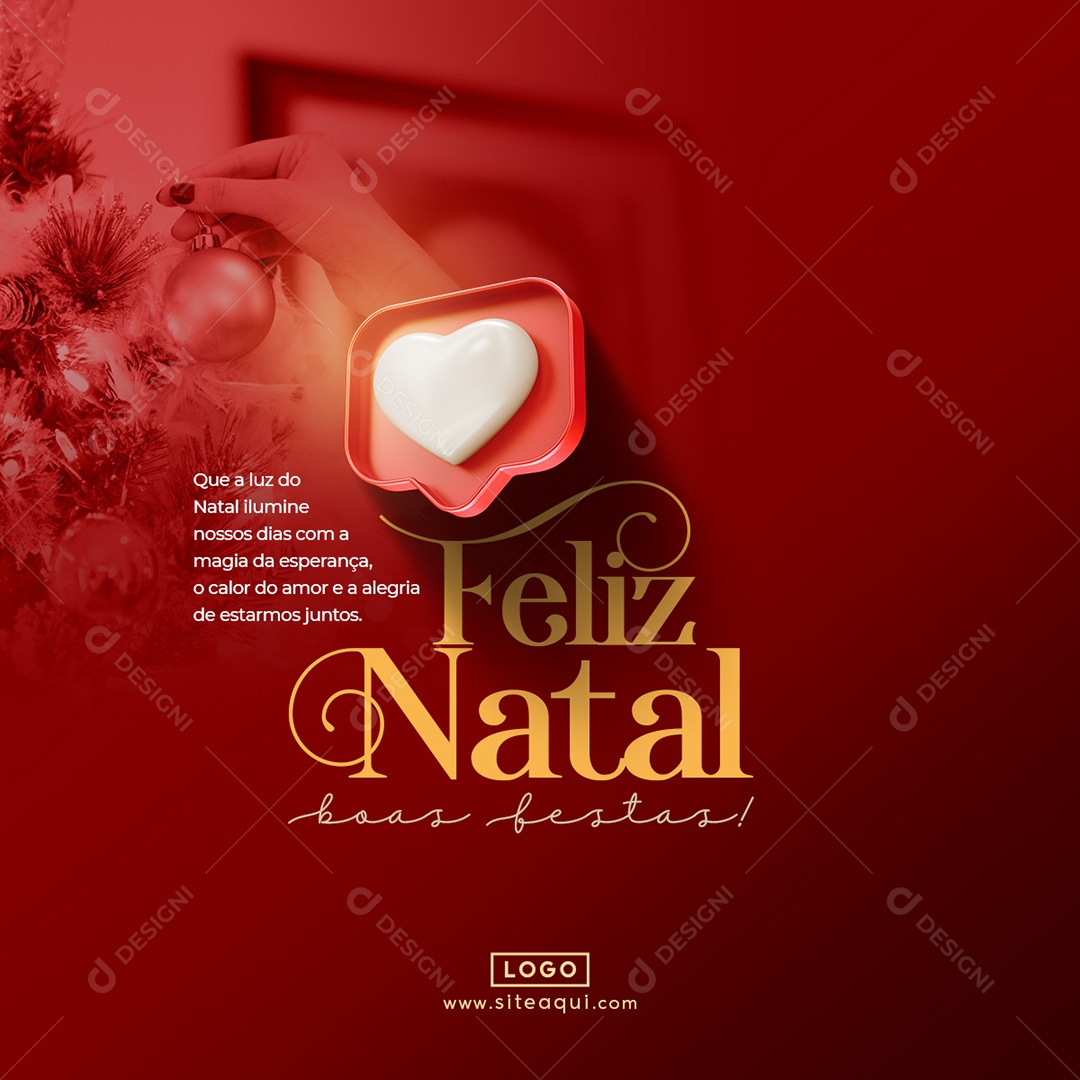 Feliz Natal Boas Festas Que a Luz do Natal Ilumine nossos Dias com a Magia da Esperança Social Media PSD Editável