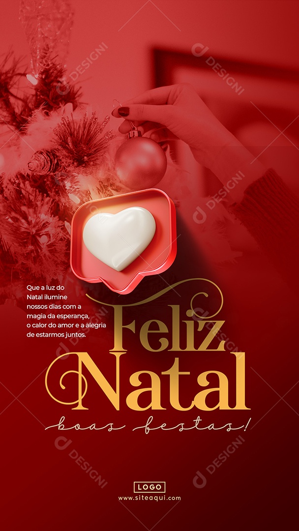 Story Feliz Natal Boas Festas Que a Luz do Natal Ilumine nossos Dias com a Magia da Esperança Social Media PSD Editável