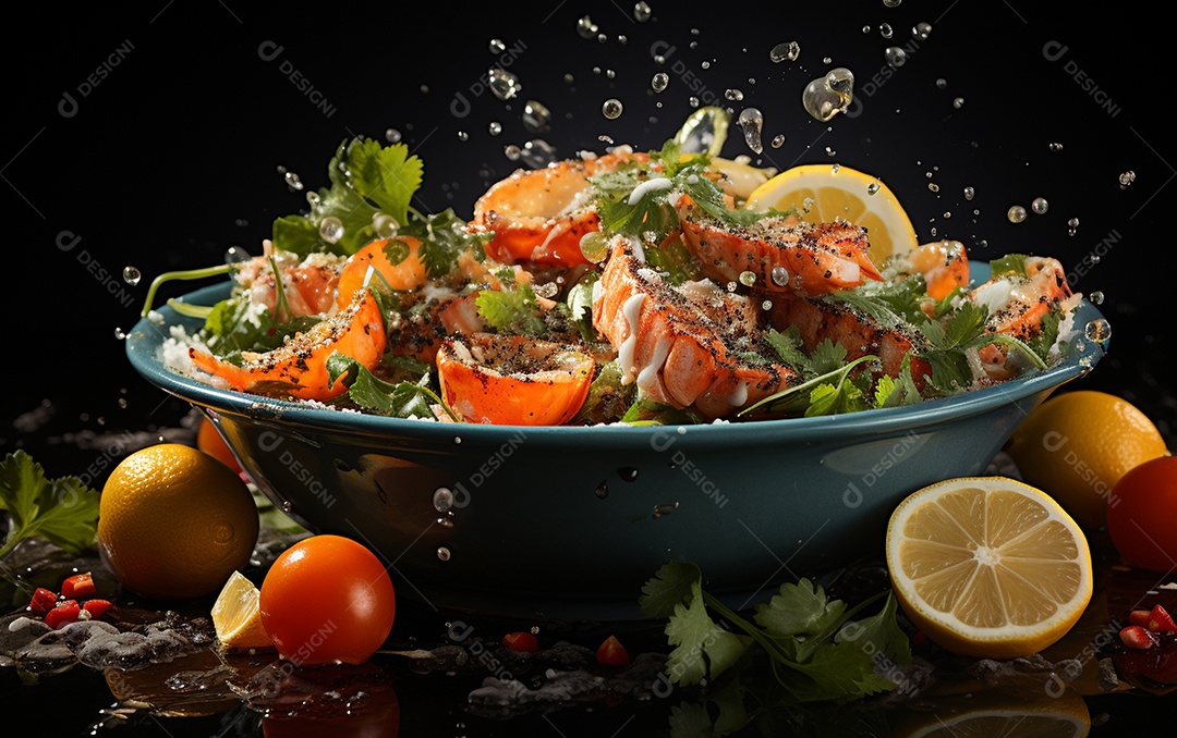 Um Banquete de criações culinárias cativante sobre fundo isolado