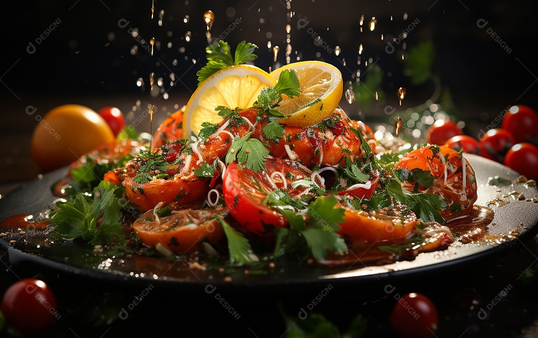 Um Banquete de criações culinárias cativante sobre fundo isolado