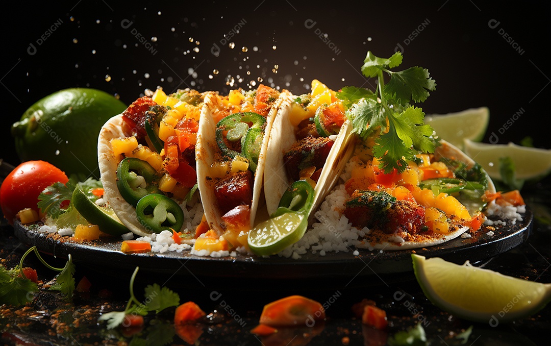 Um Banquete de criações culinárias cativante sobre fundo isolado