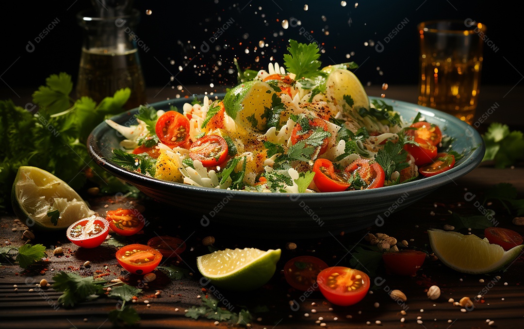 Um Banquete de criações culinárias cativante sobre fundo isolado