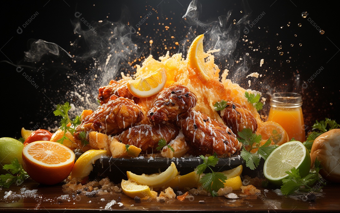 Um Banquete de criações culinárias cativante sobre fundo isolado