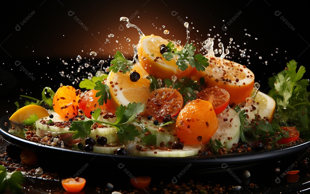 Um Banquete de criações culinárias cativante sobre fundo isolado