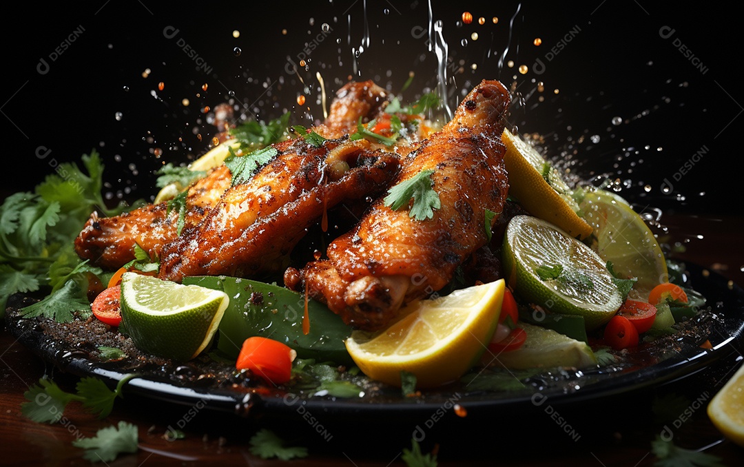 Um Banquete de criações culinárias cativante sobre fundo isolado