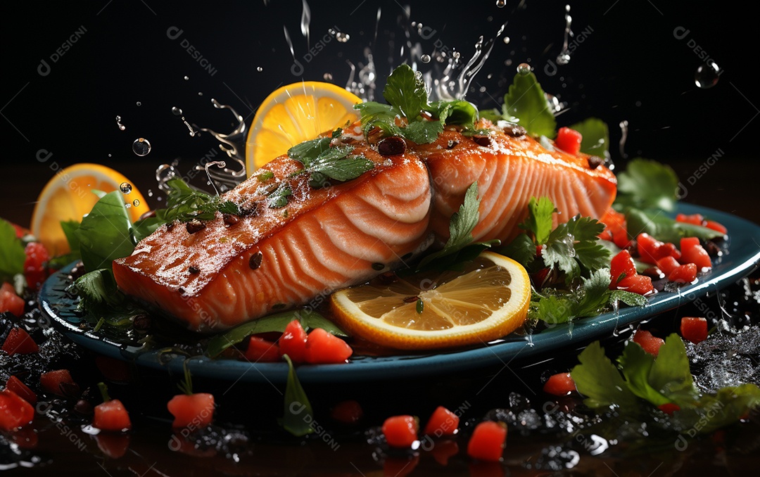 Um Banquete de criações culinárias cativante sobre fundo isolado