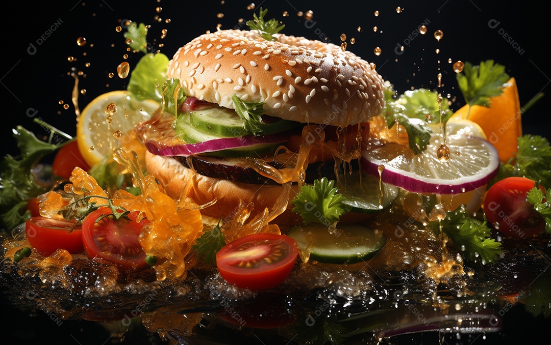 Um Banquete de criações culinárias cativante sobre fundo isolado