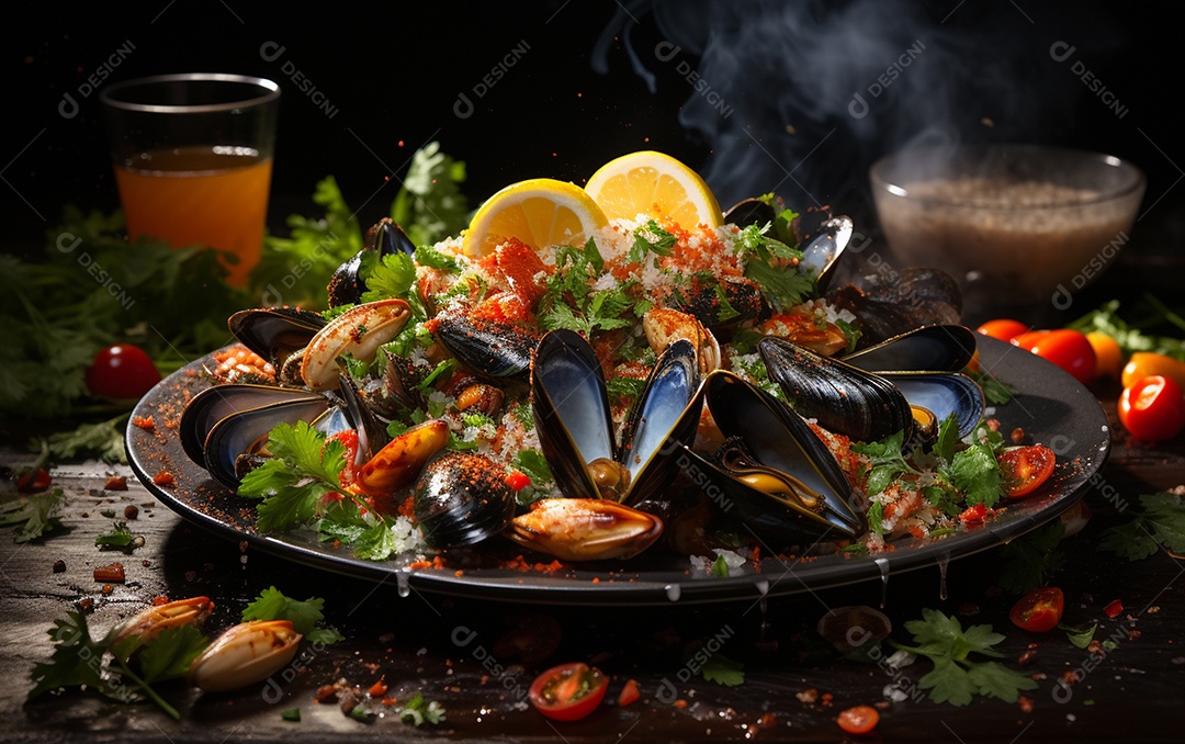 Um Banquete de criações culinárias cativante sobre fundo isolado