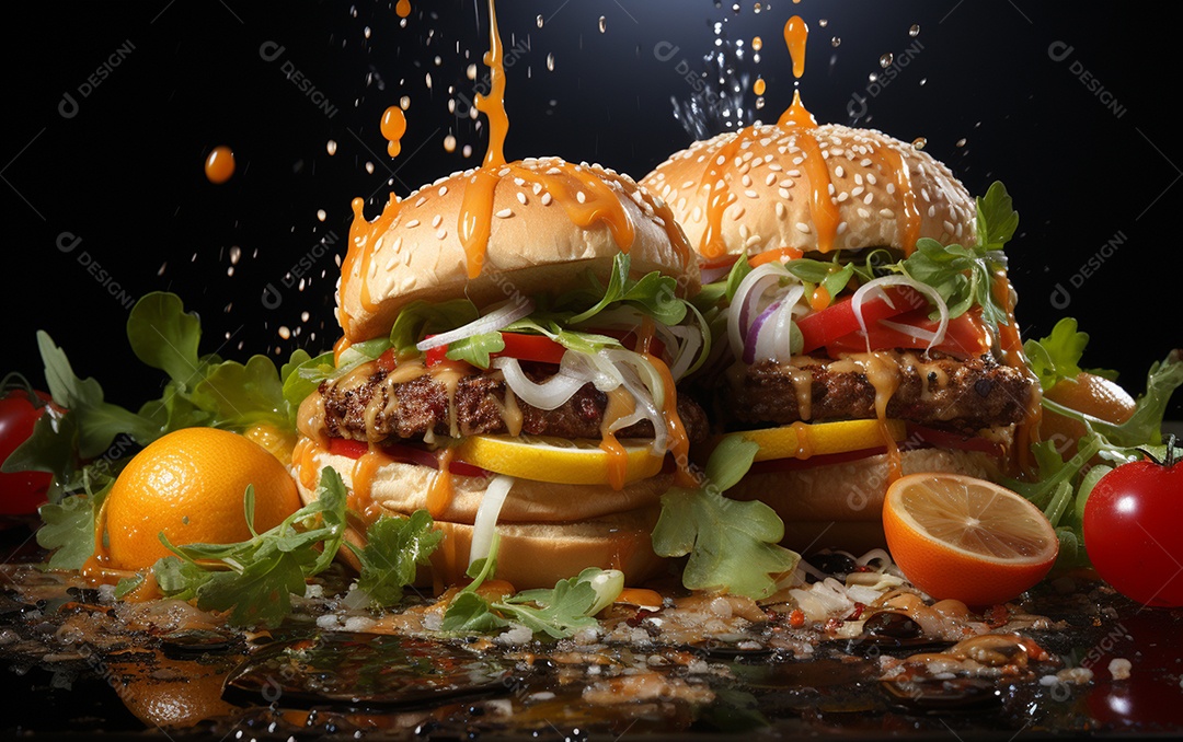 Um Banquete de criações culinárias cativante sobre fundo isolado