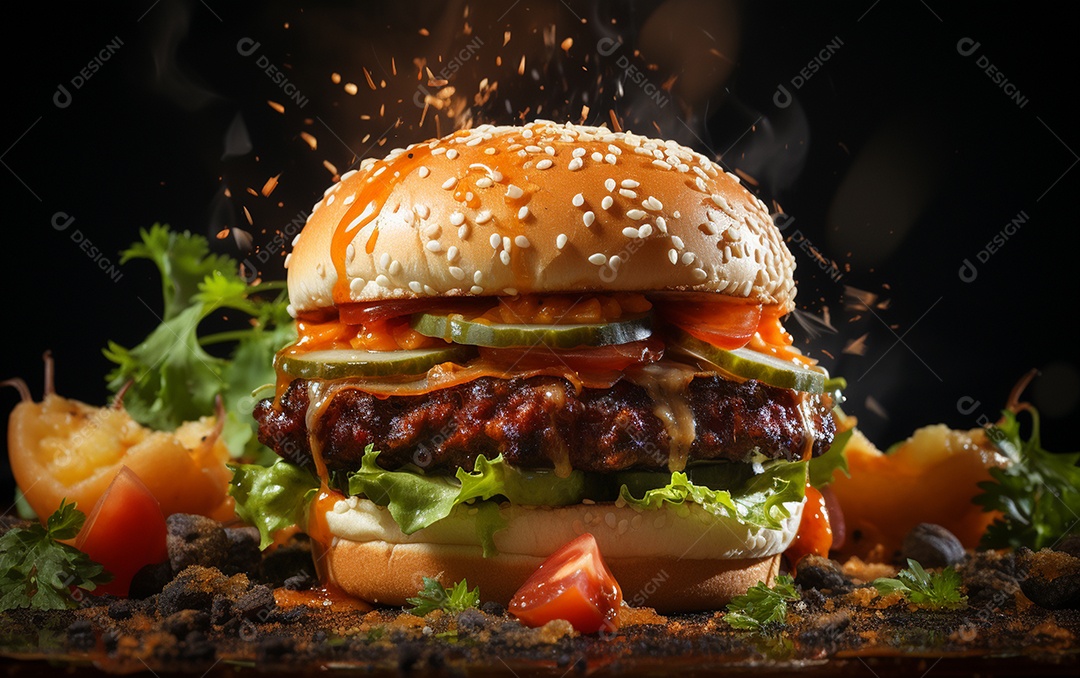 Um Banquete de criações culinárias cativante sobre fundo isolado