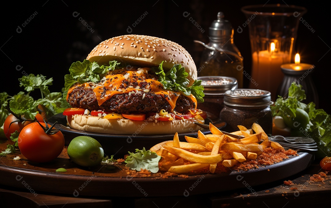 Um Banquete de criações culinárias cativante sobre fundo isolado