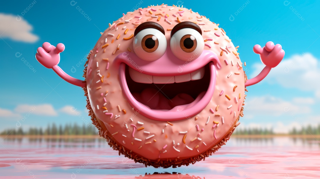 Dia Mundial do Donut, 5 de junho Desenho animado 3D Generative AI.
