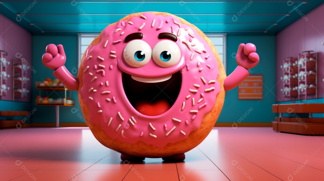 Dia Mundial do Donut, 5 de junho Desenho animado 3D Generative AI.