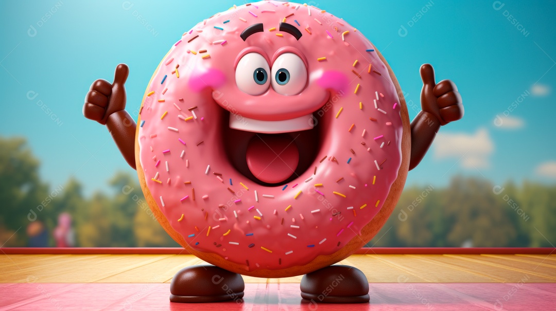 Dia Mundial do Donut, 5 de junho Desenho animado 3D Generative AI.