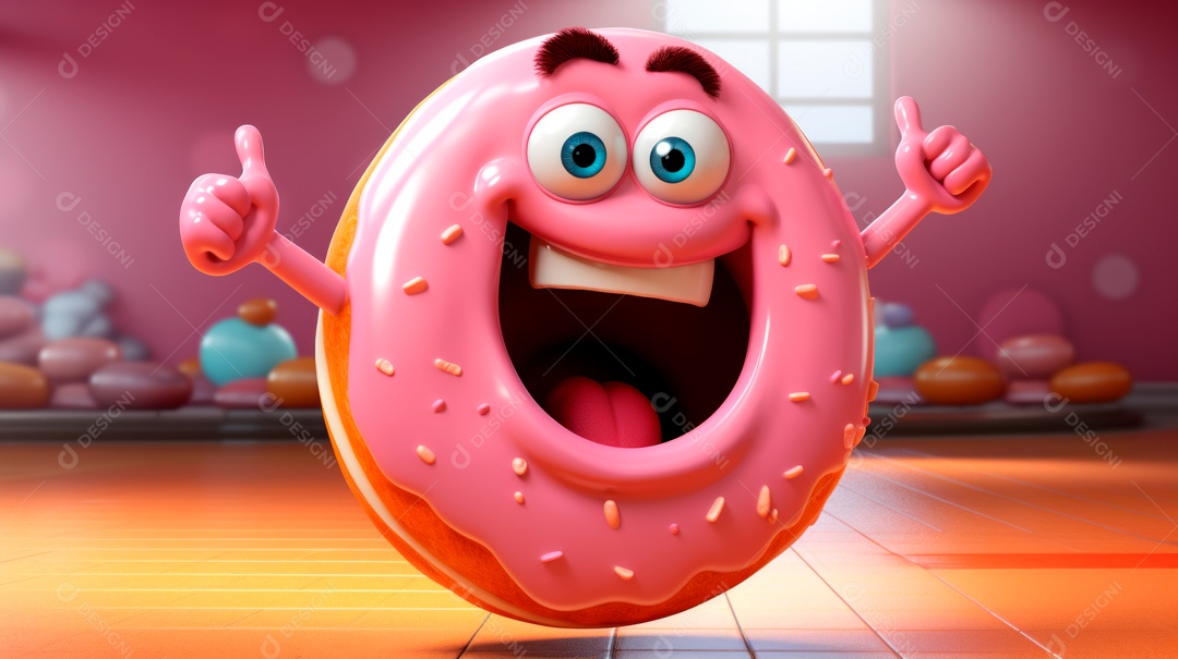 Dia Mundial do Donut, 5 de junho Desenho animado 3D Generative AI.