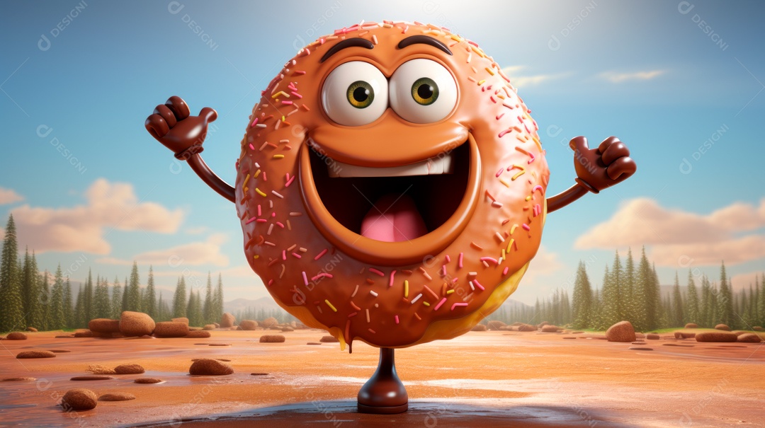 Dia Mundial do Donut, 5 de junho Desenho animado 3D Generative AI.