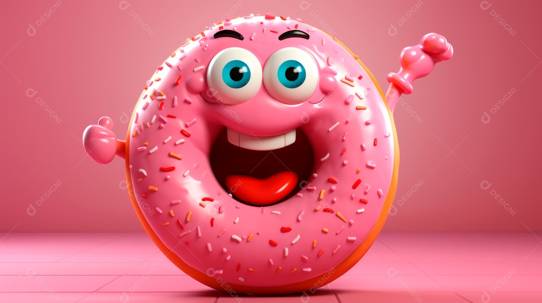 Dia Mundial do Donut, 5 de junho Desenho animado 3D Generative AI.