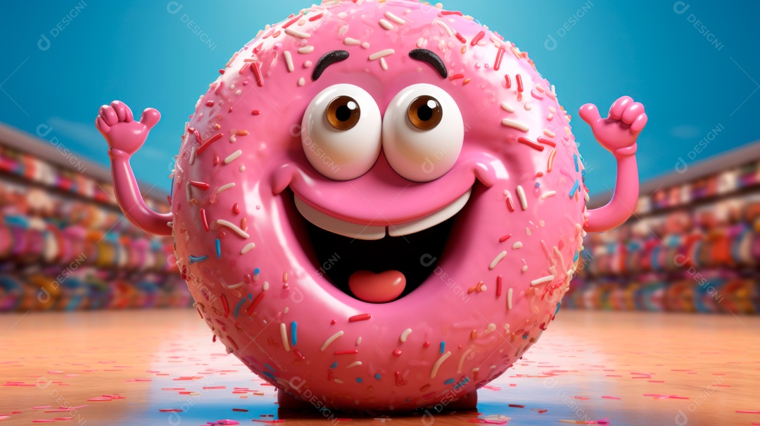 Dia Mundial do Donut, 5 de junho Desenho animado 3D Generative AI.