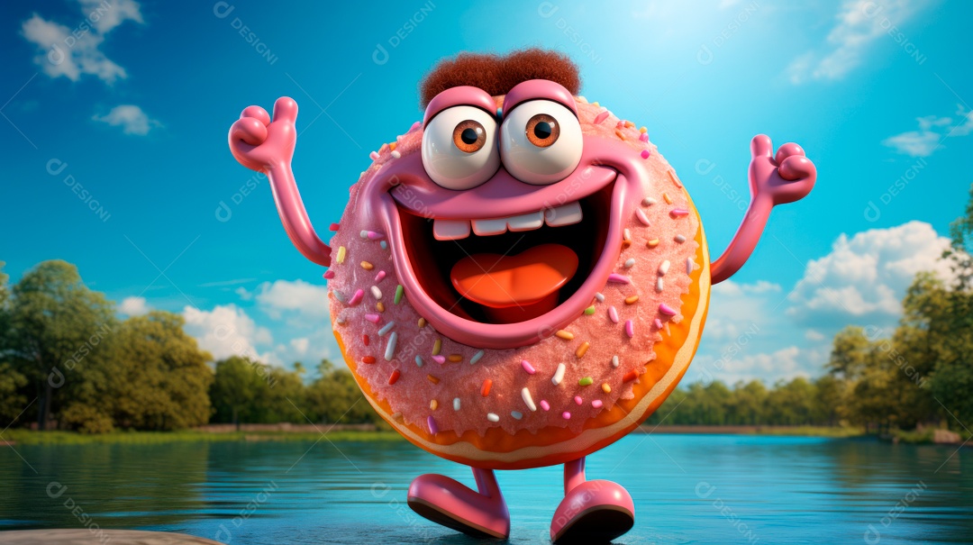 Dia Mundial do Donut, 5 de junho Desenho animado 3D Generative AI.