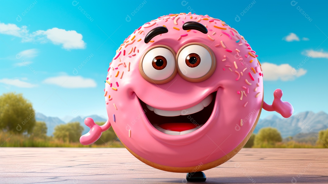 Dia Mundial do Donut, 5 de junho Desenho animado 3D Generative AI.