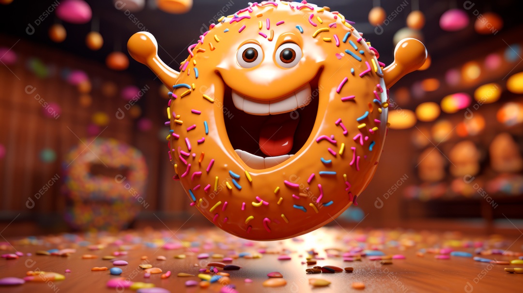 Dia Mundial do Donut, 5 de junho Desenho animado 3D Generative AI.