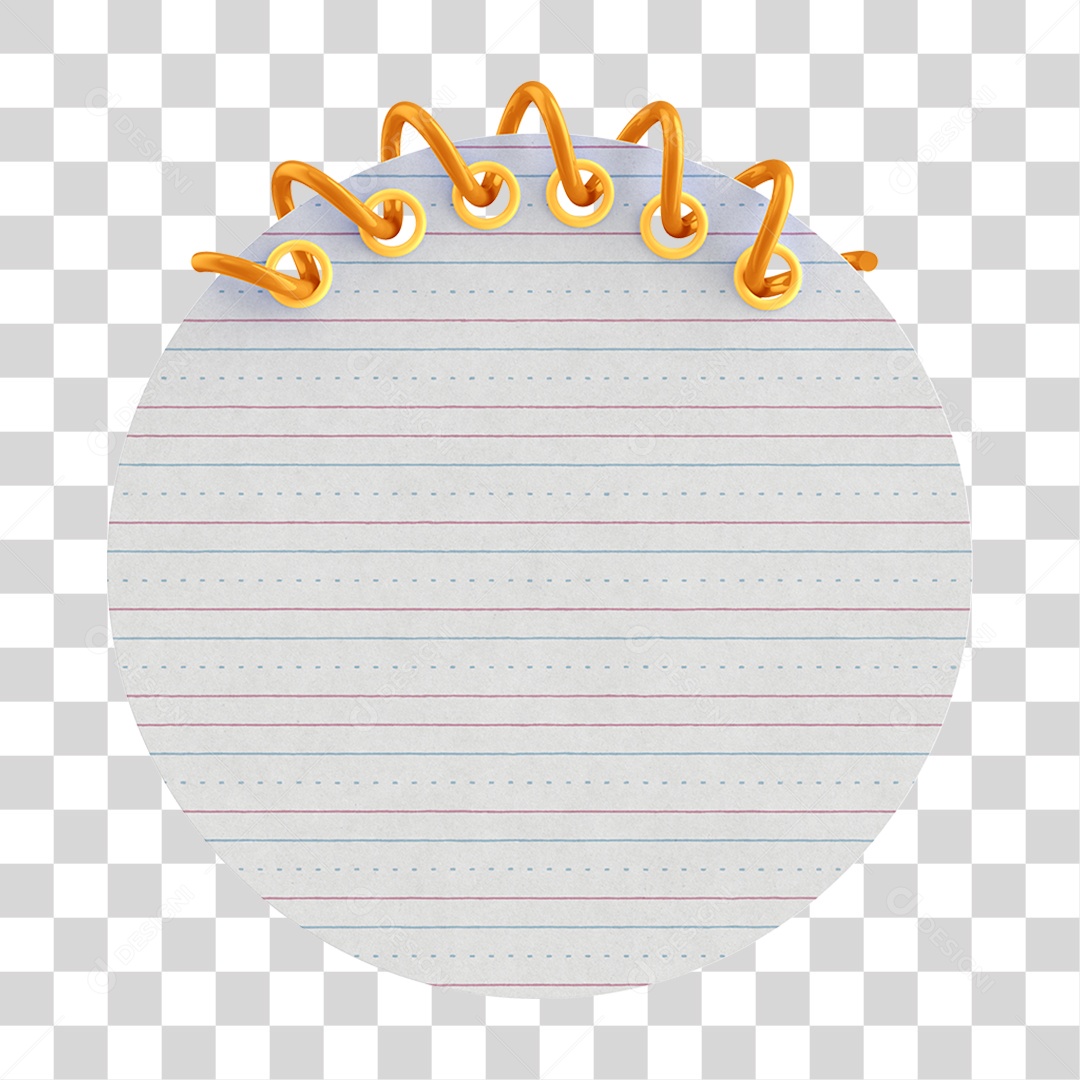 Bloco de Anotações Redondo PNG Transparente